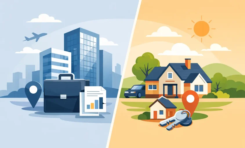 Dirección comercial versus residencial al comprar