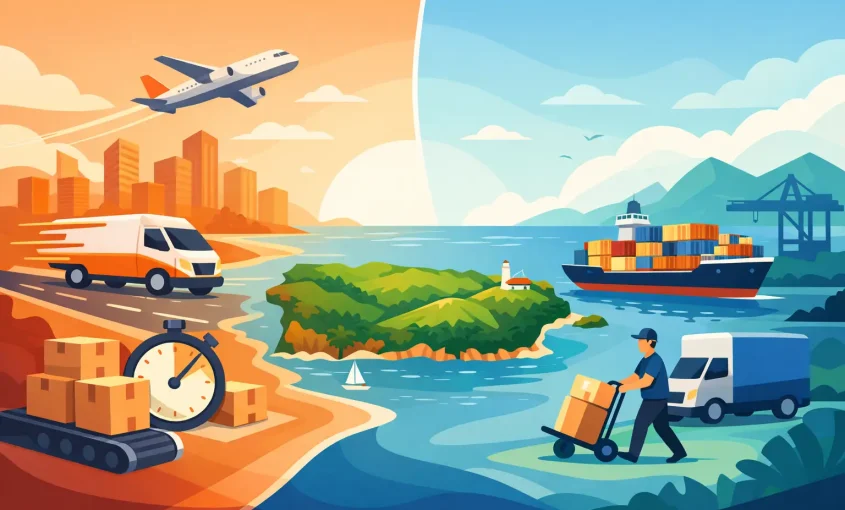 Entrega rápida versus envío económico para Puerto Rico